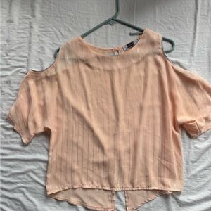 Peach Cold Shoulder Top